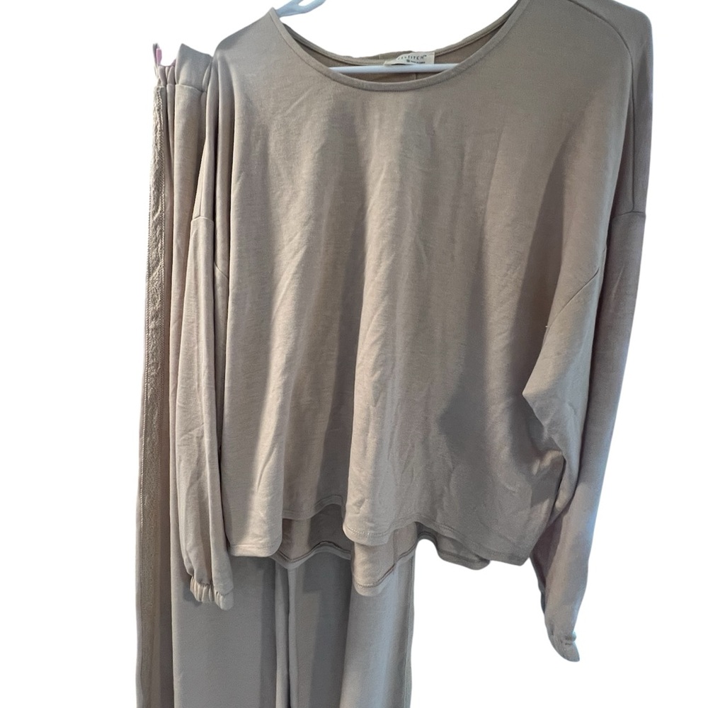 Lovestitch Tan Lounge Top and pants